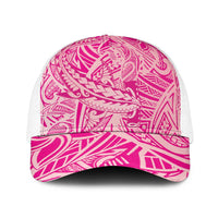 Pink Gradient Polynesia Baseball Net Cap Hawaiian Tribal Hammerhead Shark Tattoo - Polynesian Pride