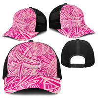 Pink Gradient Polynesia Baseball Net Cap Hawaiian Tribal Hammerhead Shark Tattoo - Polynesian Pride