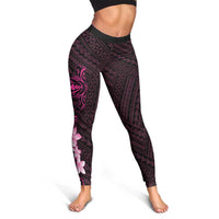 Pink Hawaii Leggings Hammerhead Shark Tattoo Curve Polynesian - Polynesian Pride