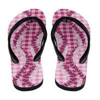Pink Hawaii Palaka Flip Flops Hawaiian Honohono Lei LT05 - Polynesian Pride
