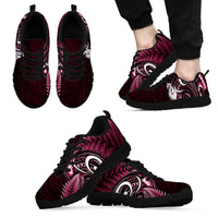 Pink New Zealand Sneakers Aotearoa Silver Fern With Manaia Maori Unique