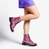 Pink Palaka Hawaii Cowboy Leather Boots Puakenikeni Lei Paniolo Papale Seamless Vibes LT14 - Polynesian Pride