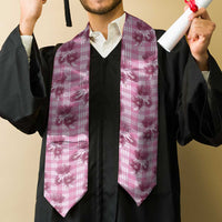 Pink Palaka Hawaii Graduation Stole Hawaiian Lehua Blossoms LT05