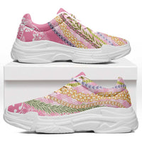 Pink Palaka Hawaii Leis Chunky Sneakers Hawaiian-plaid Elegant Tropical Vibes LT14 Pink - Polynesian Pride