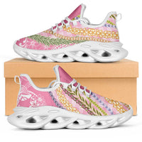 Pink Palaka Hawaii Leis Clunky Sneakers Hawaiian-plaid Elegant Tropical Vibes