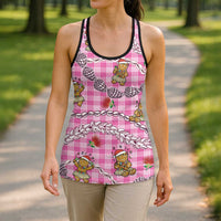 Pink Palaka Hawaii Mele Kalikimaka Hollow Tank Top Ohia Lehua Shell Leis Funny Gingerbread Santa LT14 - Polynesian Pride