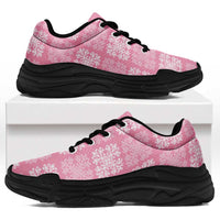 Pink Palaka Quilt Hawaii Chunky Sneakers Traditional Hawaii-plaid Pattern - Polynesian Pride
