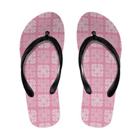 Pink Palaka Quilt Hawaii Flip Flops Traditional Hawaii-plaid Pattern - Polynesian Pride