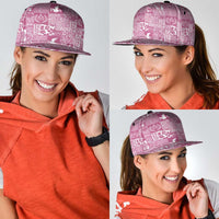 Pink Tonga Kilisimasi Fiefia Snapback Cap Pacific Patchwork Xmas Vibes - Polynesian Pride