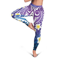 Plumeria With Galaxy Polynesian Tattoo Pattern Leggings - Polynesian Pride