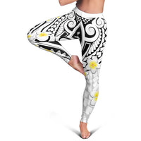 Plumeria With White Polynesian Tattoo Pattern Leggings - Polynesian Pride