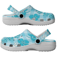 Polu Aloha Hawaii Clogs Shoes Plumeria Lei With Palaka Motif LT14 - Polynesian Pride