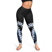 Polu Aloha Hawaii Lei Leggings Tropical Flowers Elegant Vibe - Polynesian Pride