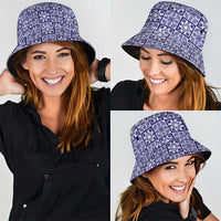 Polu Palaka Quilt Hawaii Bucket Hat Hawaiian Tropical Monstera Sea Turtle