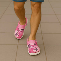 Polynesia Breast Cancer Awareness Month Clogs Shoes Pink Ribbon Mix Butterflies LT14 - Polynesian Pride