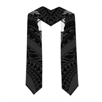 Polynesia Floral Tattoo Graduation Stole With Black Plumeria