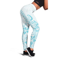 Polynesia Leggings Plumeria Turquoise Curves LT7 - Polynesian Pride