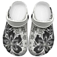Polynesia Romantic Valentine Clogs Shoes Sea Turtle Couple With White Plumeria