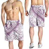 Polynesia Shorts for Men Polynesian Tropical Flowers Purple Pastel Vibes - Polynesian Pride