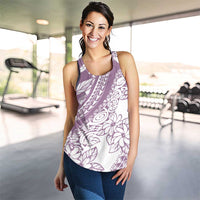 Polynesia Women Racerback Tank Polynesian Tropical Flowers Purple Pastel Vibes - Polynesian Pride