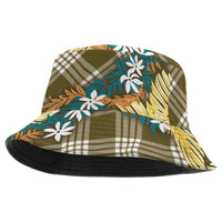 Polynesian Monstera Tiare Floral Bucket Hat Yellow Tropical Plaid LT01 One Size Yellow - Polynesian Pride