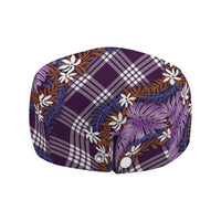 Polynesian Monstera Tiare Floral Jeff Hat Lavender Tropical Plaid LT01 - Polynesian Pride