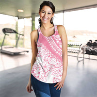 Polynesian Tiare Flower Pink Pastel Women Racerback Tank
