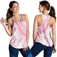 Polynesian Tiare Flower Pink Pastel Women Racerback Tank