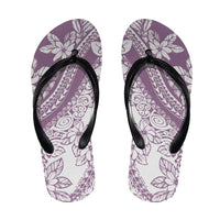 Polynesian Tropical Flowers Purple Pastel Vibes Flip Flops - Polynesian Pride