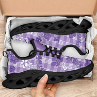 Poni Aloha Hawaii Clunky Sneakers Plumeria Lei With Palaka Motif - Polynesian Pride