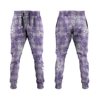 Poni Aloha Hawaii Jogger Pants Plumeria Lei With Palaka Motif - Polynesian Pride