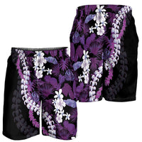 Poni Aloha Hawaii Lei Shorts for Men Tropical Flowers Elegant Vibe LT14 - Polynesian Pride