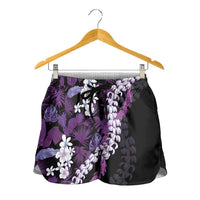 Poni Aloha Hawaii Lei Shorts for Women Tropical Flowers Elegant Vibe - Polynesian Pride