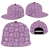Poni Palaka Quilt Hawaii Snapback Cap Hawaiian Tropical Monstera Sea Turtle
