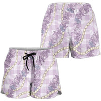 Pua Kalaunu Lei Shorts for Women Palaka Pattern