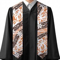 Puatou Tahiti Tiare Monstera Graduation Stole Polynesian Pattern Curve Style