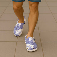 Purple Aloha Hawaii Clogs Shoes Monstera Hibiscus Plumeria Seamless Vibes - Polynesian Pride