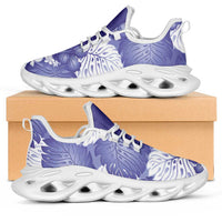 Purple Aloha Hawaii Clunky Sneakers Monstera Hibiscus Plumeria Seamless Vibes - Polynesian Pride
