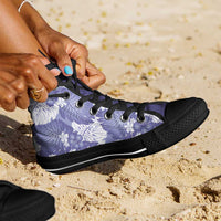 Purple Aloha Hawaii High Top Shoes Monstera Hibiscus Plumeria Seamless Vibes - Polynesian Pride