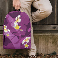 Purple Banana Leaf Hawaii Backpack Lau Maia Plumeria Tropical Summer Vibes LT14 - Polynesian Pride