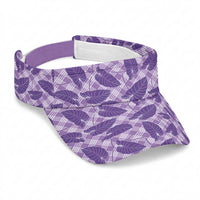 Purple Hawaii Kalo Palaka Motifs Sun Visor Cap Hawaiian Taro Leaves Elegant Vibes LT14 Universal Fit Purple - Polynesian Pride
