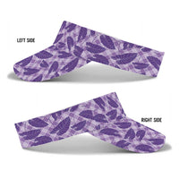 Purple Hawaii Kalo Palaka Motifs Sun Visor Cap Hawaiian Taro Leaves Elegant Vibes LT14 - Polynesian Pride
