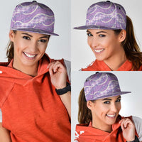 Purple Hawaii Palaka Honohono Pikake Snapback Cap Hawaiian Orchid Lei Polynesian Pattern - Polynesian Pride