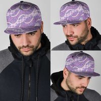 Purple Hawaii Palaka Honohono Pikake Snapback Cap Hawaiian Orchid Lei Polynesian Pattern - Polynesian Pride