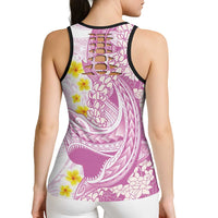 Purple Hawaii Shark Tattoo Hollow Tank Top Puakenikeni Lei Plumeria Polynesian Pattern