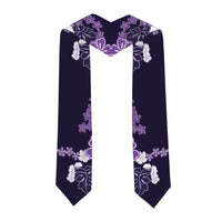 Purple Hibiscus Plumeria Floral Graduation Stole