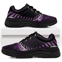 Purple Matariki New Zealand Chunky Sneakers Maori Poutama Galaxy Vibes