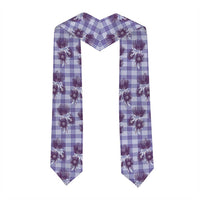 Purple Palaka Hawaii Graduation Stole Hawaiian Lehua Blossoms