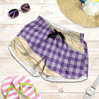 Purple Palaka Hawaii Leis Elegant Vibes Shorts for Women LT14 Purple - Polynesian Pride