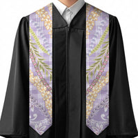 Purple Palaka Hawaii Leis Graduation Stole Hawaiian-plaid Elegant Tropical Vibes - Polynesian Pride